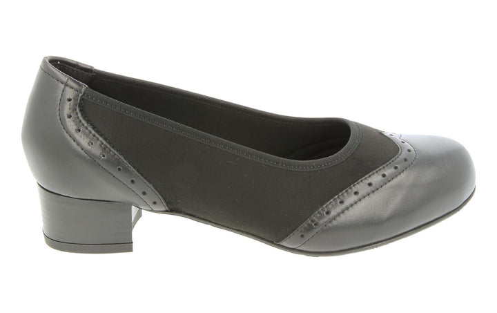 Womens Wide Fit DB Badminton Shoes in Black / Suedette Stretch - Image 1