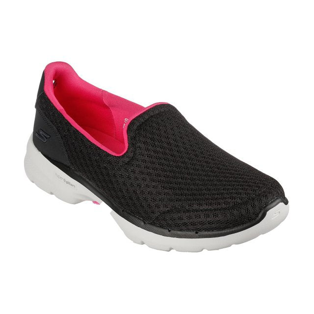 Womens Wide Fit Skechers 124508W Go Walk Trainers in Black - Image 6