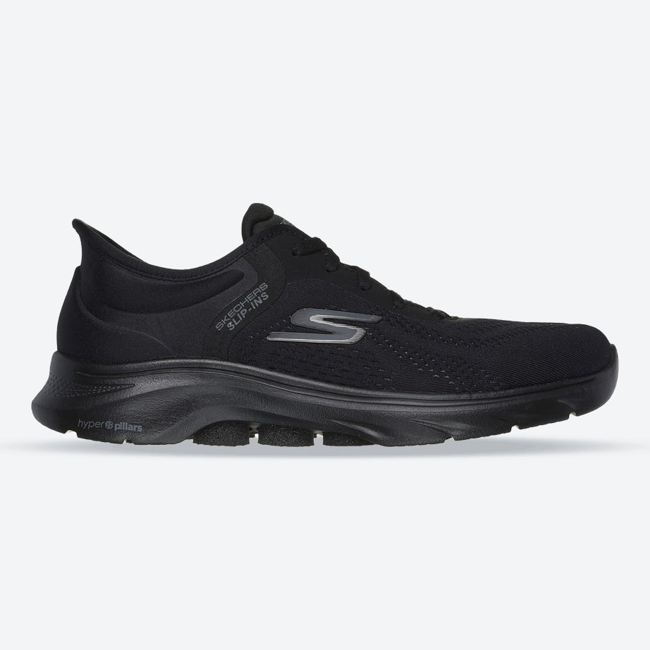 Women's Wide Fit Skechers 125233 Slip-ins Go Walk 7 Valin Trainers in Black - Image 1