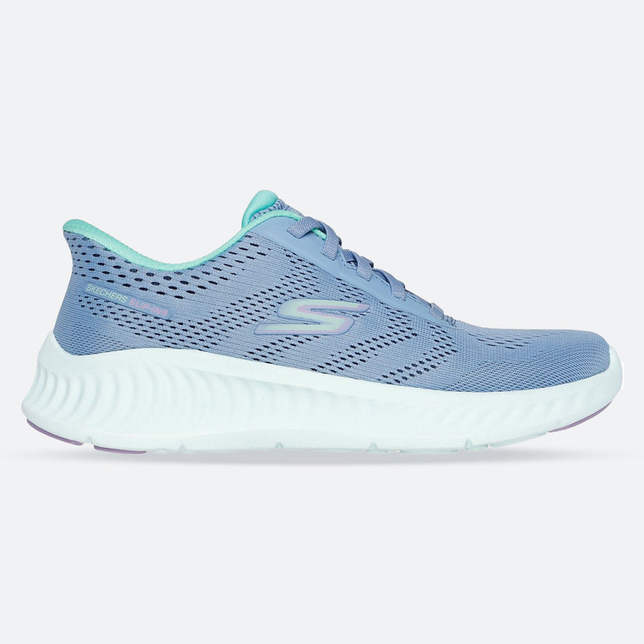 Women's Wide Fit Skechers 125643 Slip-ins Go Walk Now Khloe Trainers in Blue/Green - Image 1
