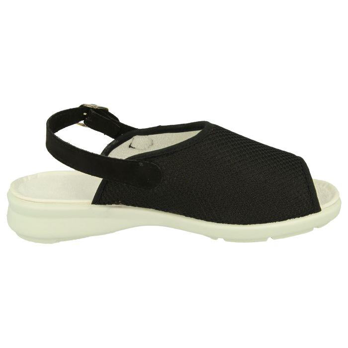 Women's Wide Fit DB Grouse Sandals in Black Textile - Image 4