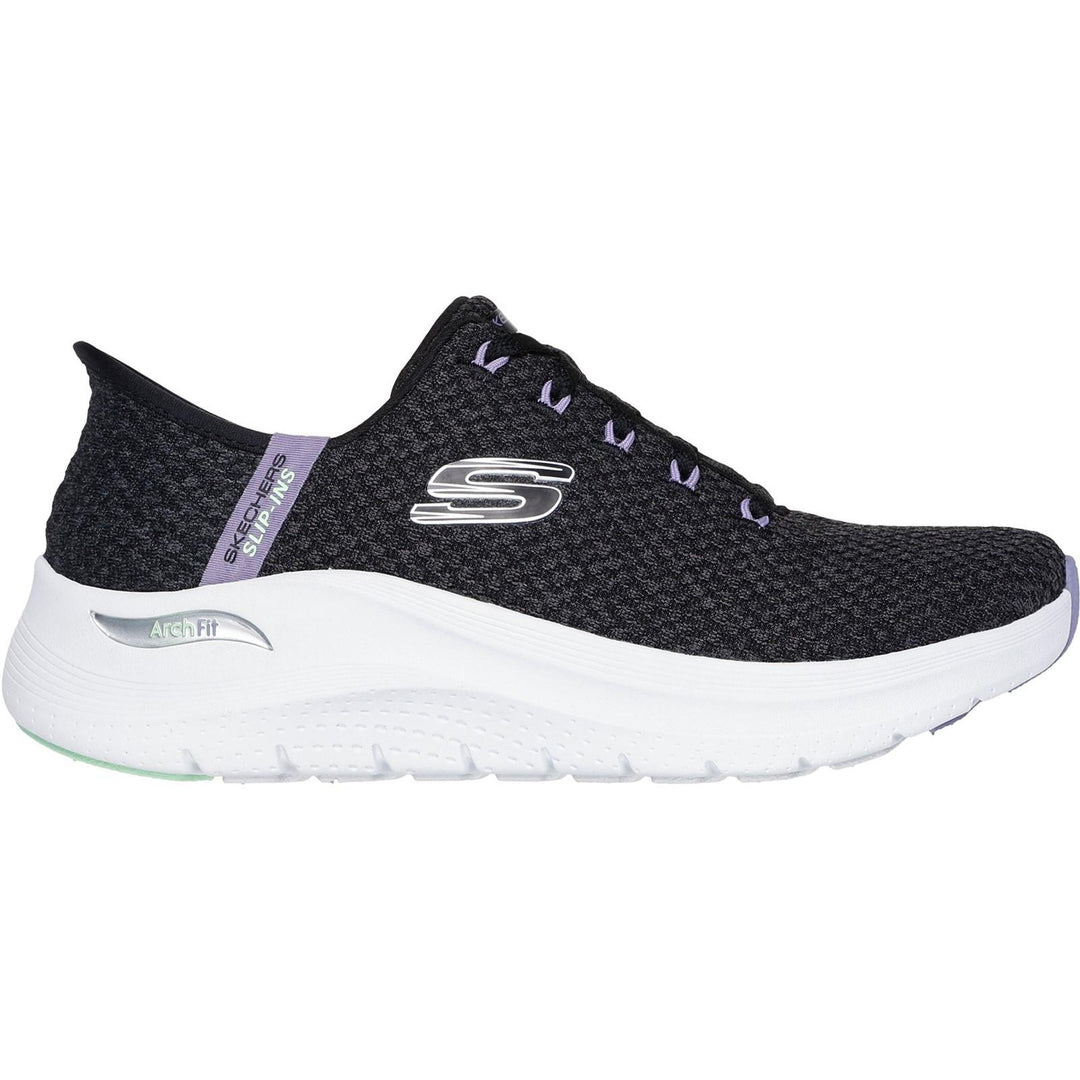 Women's Wide Fit Skechers 150322 Slip-ins Arch Fit 2.0 Trainers in Black/Multi - Image 2