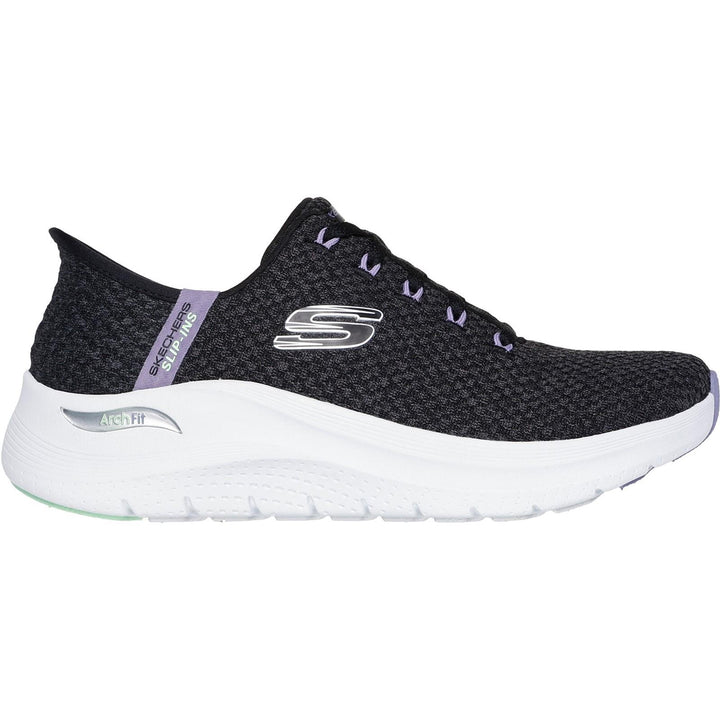Women's Wide Fit Skechers 150322 Slip-ins Arch Fit 2.0 Trainers in Black/Multi - Image 1