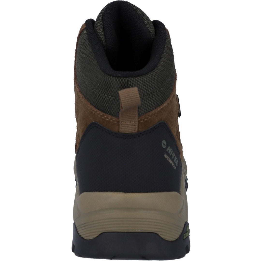 Men's Wide Fit Hi-Tec Bandera Expedition Mid Hiking Waterproof Boots in Smokey Brown/Khaki - Image 6
