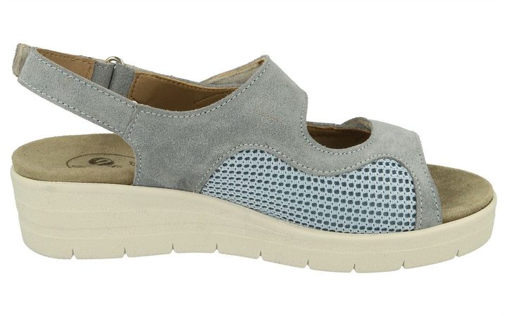 Womens Wide Fit DB Bobbie Sandals in Sky Blue - Image 1