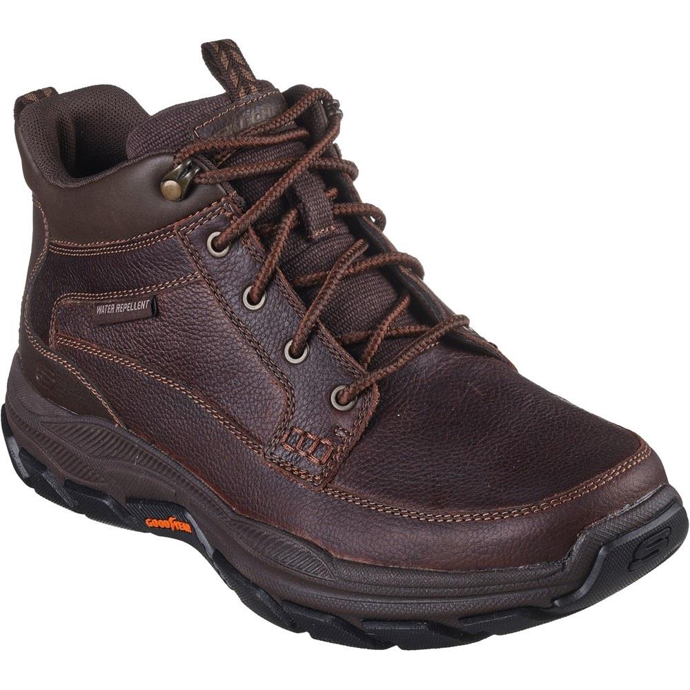 Men's Wide Fit Skechers 204454 Respected Boswell Waterproof Boots in Red/Brown - Image 3