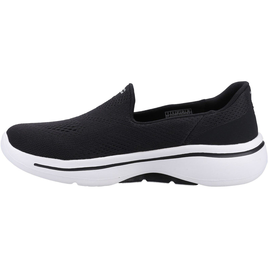 Women's Wide Fit Skechers 124483 Go Walk Arch Fit Imagined Trainers in Black - Image 5