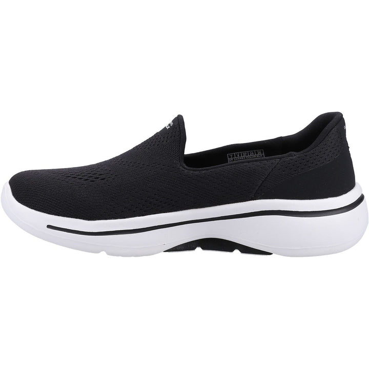 Women's Wide Fit Skechers 124483 Go Walk Arch Fit Imagined Trainers in Black - Image 1
