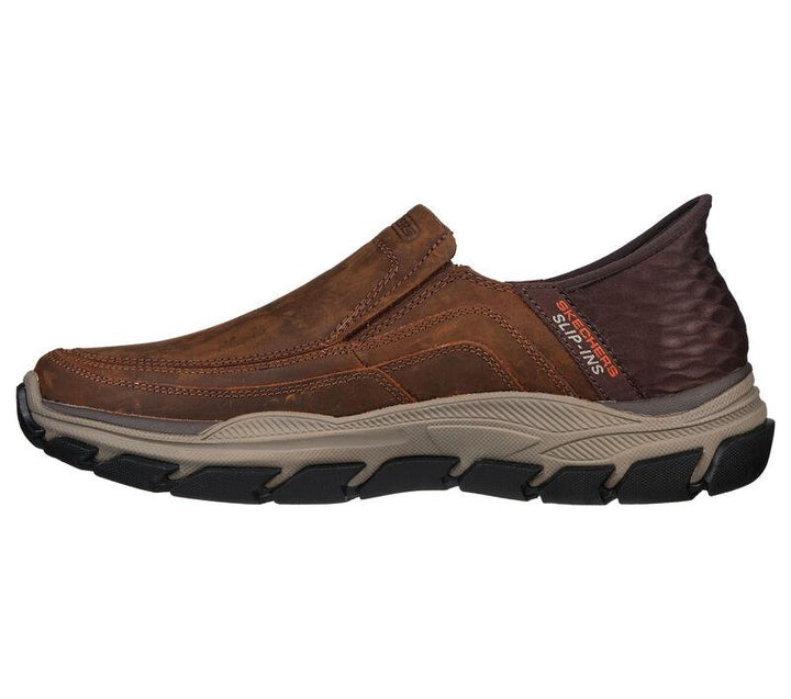 Men's Wide Relaxed Fit Skechers 204810 Slip-ins Rf Respected Elgin Trainers in Brown - Image 1