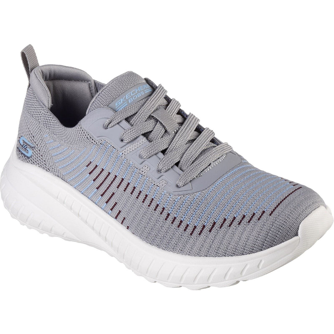 Women's Wide Fit Skechers 117207 Bobs Squad Chaos Renegade Trainers in Grey/Multi - Image 3