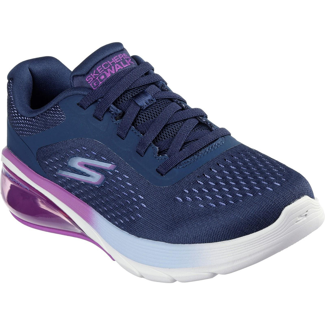 Women's Wide Fit Skechers 124375 Go Walk Air 3.0 Trainers in Navy/Purple - Image 3