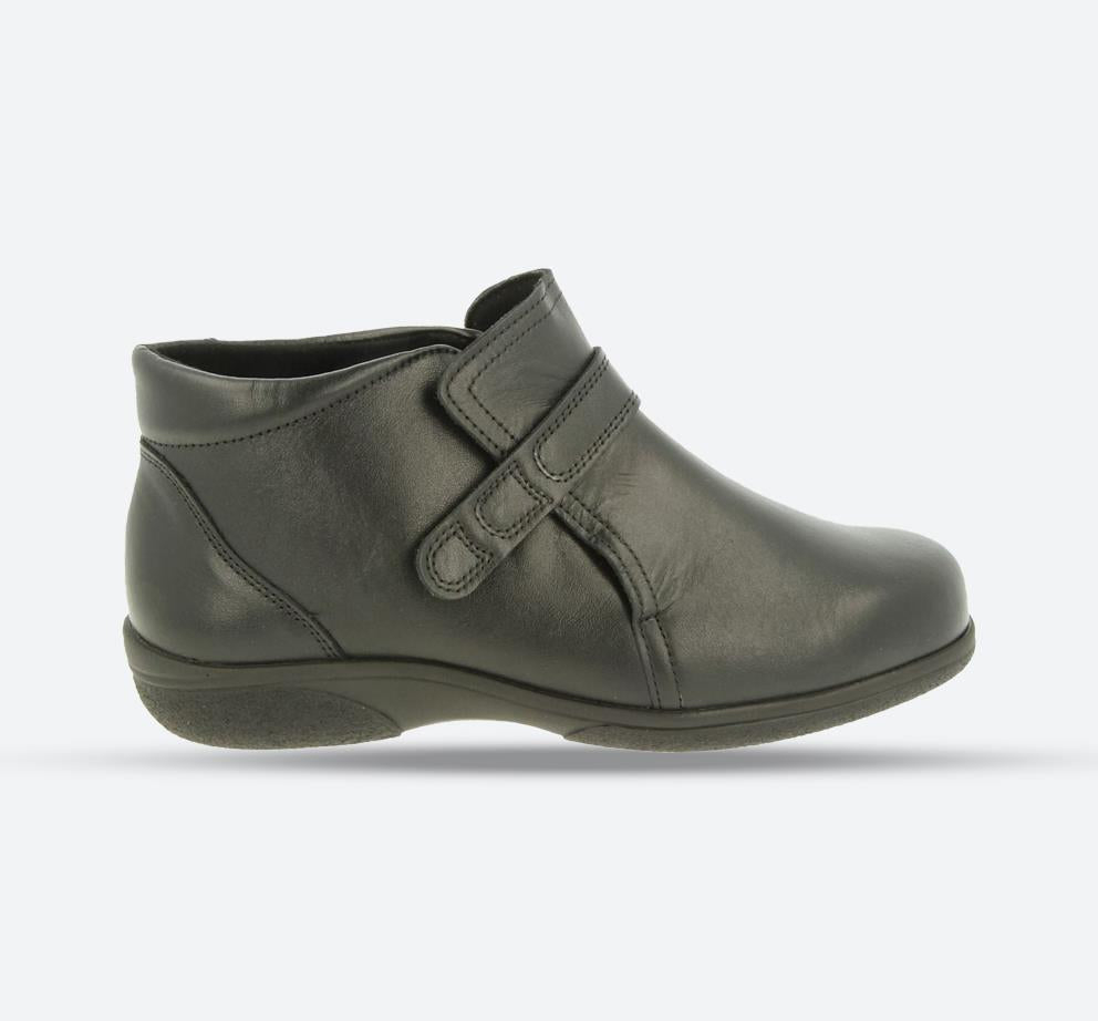 Womens Wide Fit DB Goldcrest Boots in Black Leather - Image 1