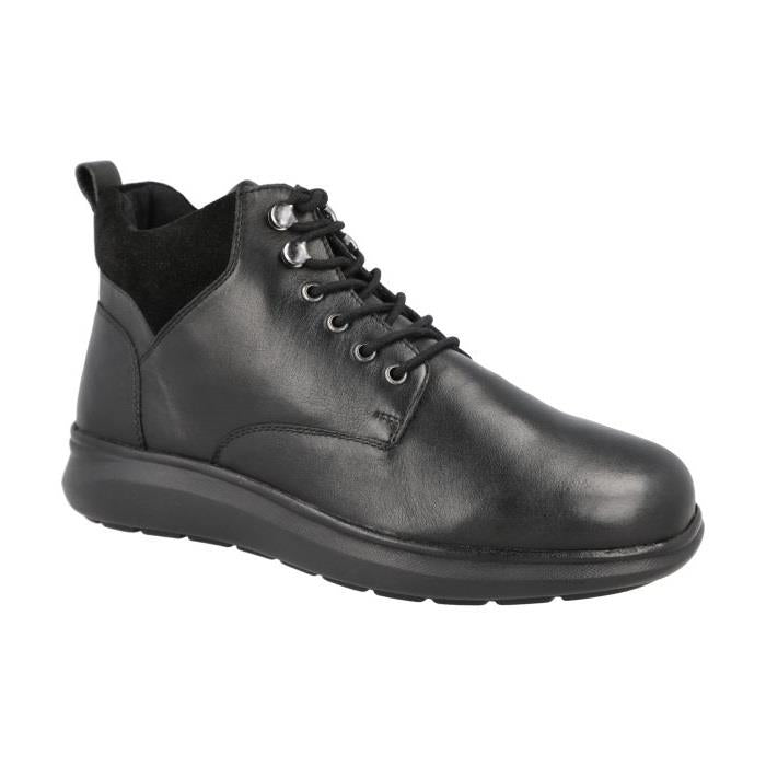 Men's Wide Fit DB Ronnie Boots in Black Lea / Suede - Image 3
