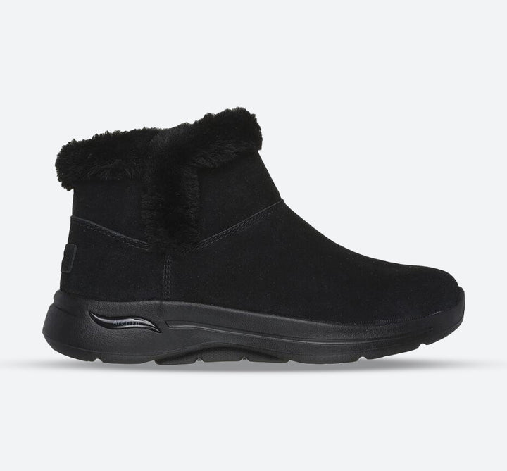 Women's Wide Fit Skechers 144400 Go Walk Arch Fit Cherish Boots in Black - Image 1