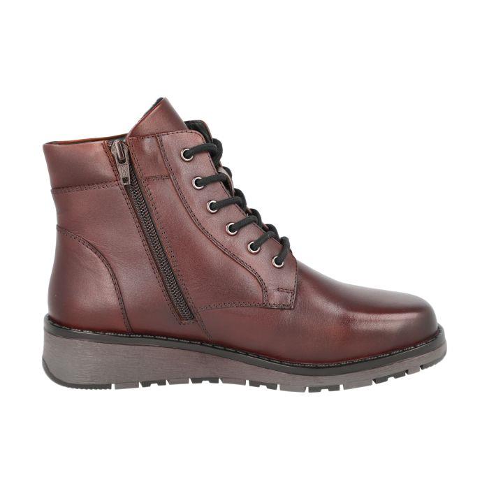 Womens Wide Fit Lace Up Boots by DB Shoes - Buckingham in Black Leather - Image 1