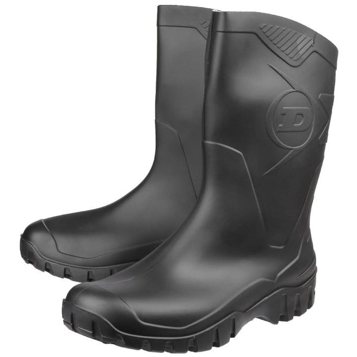 Men's Wide Fit Dunlop Dee Calf Length Wellington Boots W116A in Black - Image 1