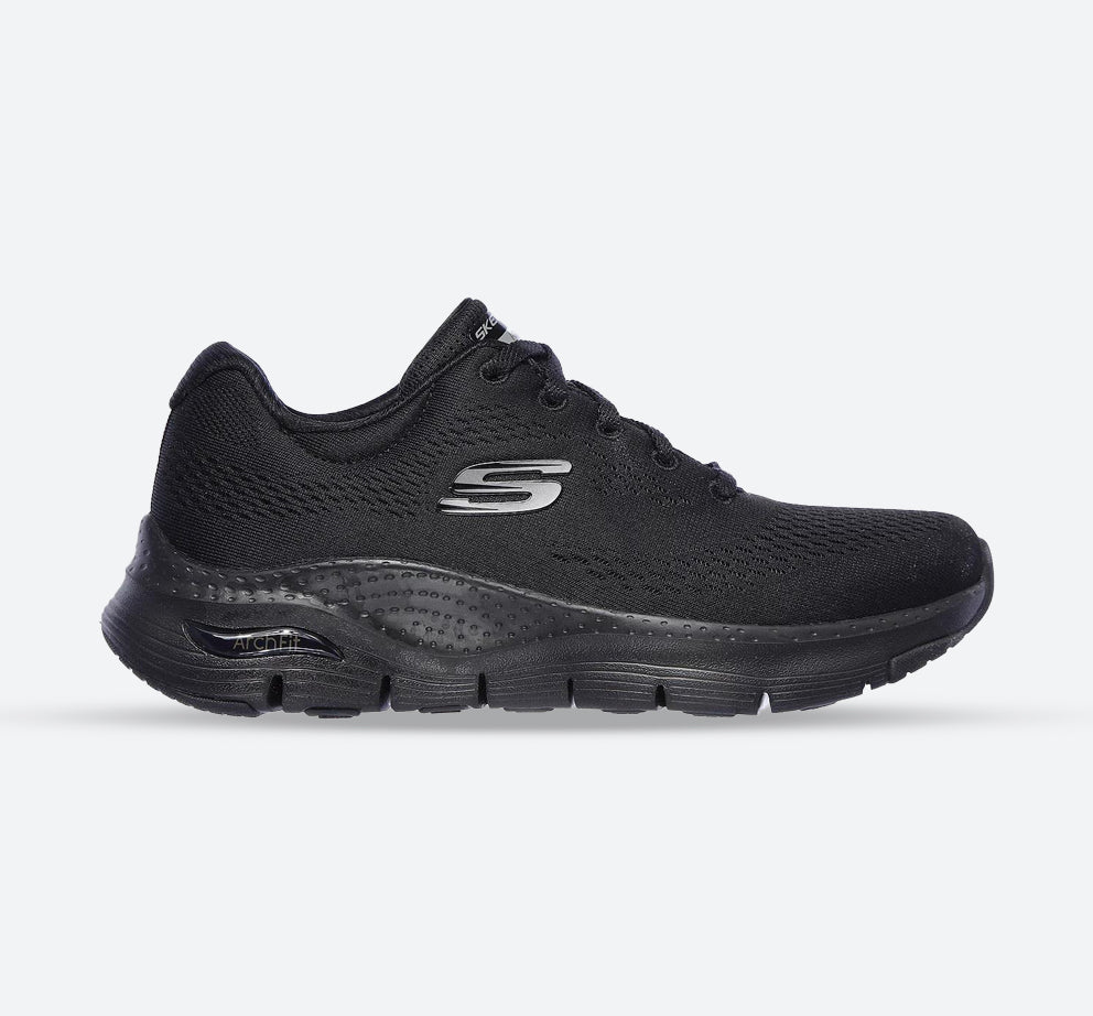 Women's 149057 Wide Fit Skechers Big Appeal Arch Fit Trainers in Black - Image 1
