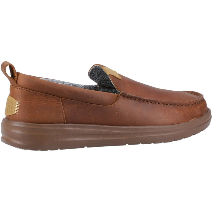 Men's Heydude 40173 Wally Grip Moc Craft Leather Shoes in Brown - Image 1