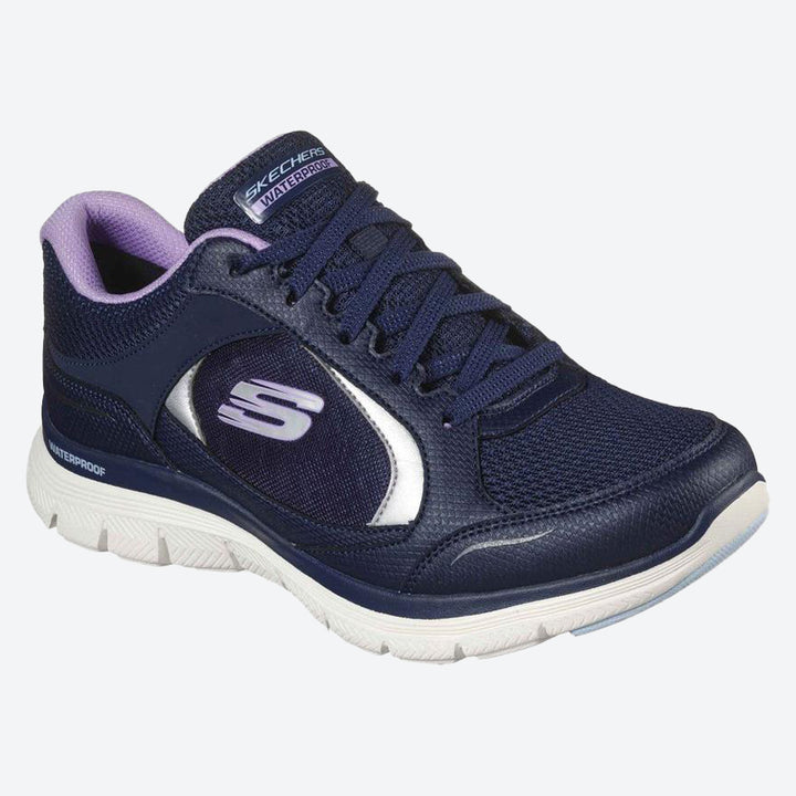 Womens Wide Fit Skechers Flex Appeal 4.0 - 149299 Walking Trainers in Grey/Multi - Image 1