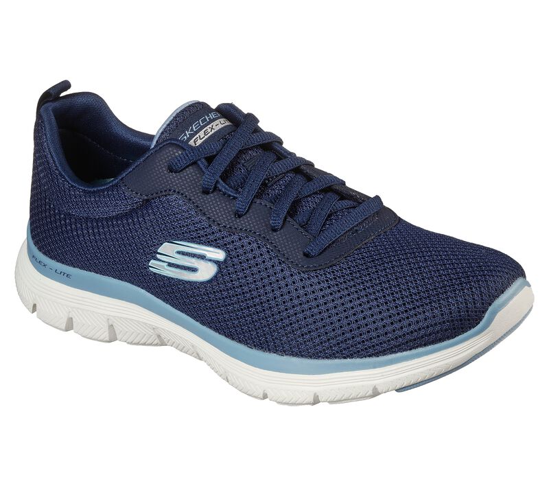 Womens Wide Fit Skechers Flex Appeal 4.0 - 149303 Walking Trainers - Navy Blue in Navy Blue - Image 3