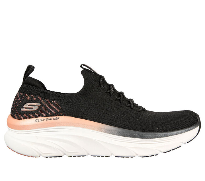 Women's Wide Fit Skechers Let It Glow- 149366 D'lux Walker Relaxed Fit Trainers in Black - Image 1