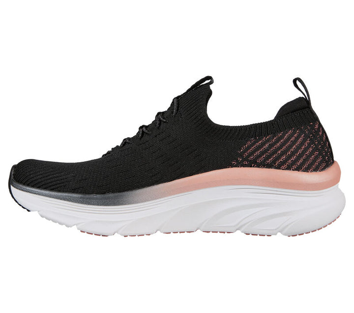 Women's Wide Fit Skechers Let It Glow- 149366 D'lux Walker Relaxed Fit Trainers in Black - Image 1