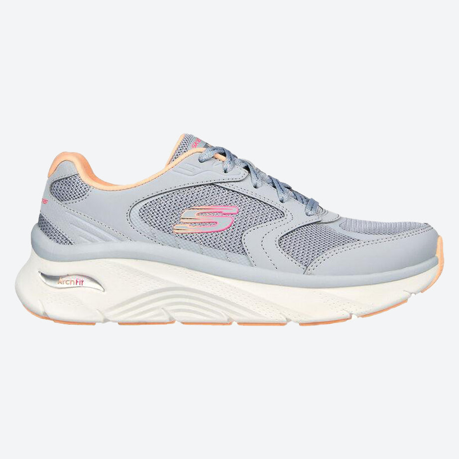 Women's Wide Fit Skechers 149686 Relaxed Fit Arch Fit D'lux Trainers in Navy/Blue - Image 5