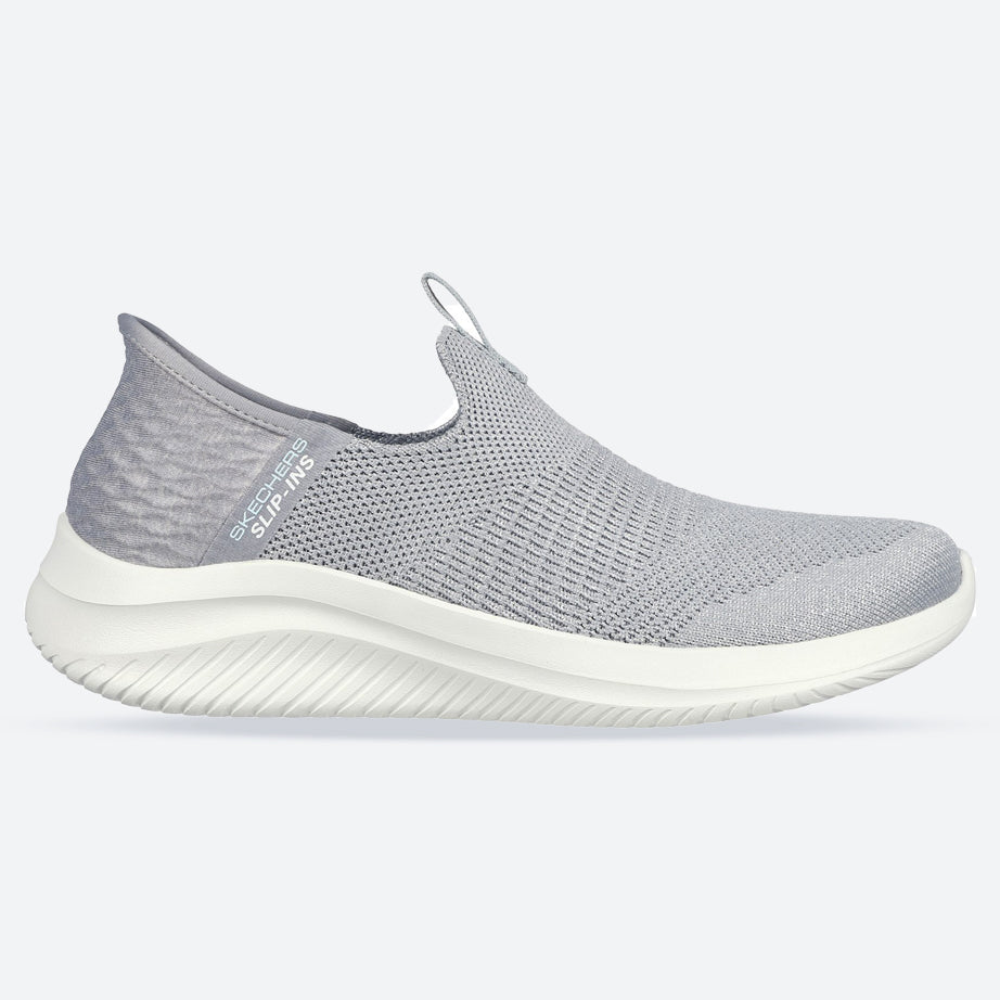 Women's Wide Fit Skechers 149709W Slip-ins Ultra Flex 3.0 Smooth Step Trainers - Light Grey in Light Grey - Image 1