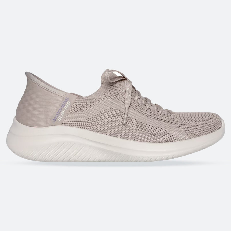 Women's Wide Fit Skechers 149710 Slip-ins Ultra Flex 3.0 Brilliant Trainers - Taupe in Taupe - Image 1