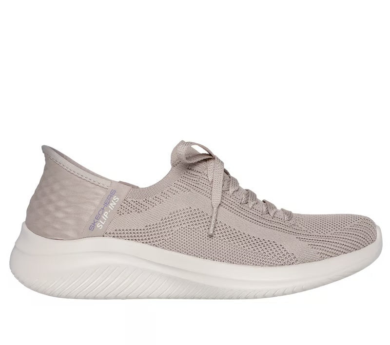 Women's Wide Fit Skechers 149710 Slip-ins Ultra Flex 3.0 Brilliant Trainers - Taupe in Taupe - Image 2