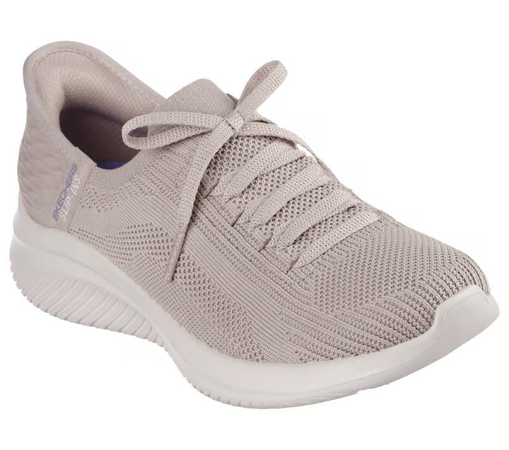 Women's Wide Fit Skechers 149710 Slip-ins Ultra Flex 3.0 Brilliant Trainers - Taupe in Taupe - Image 1