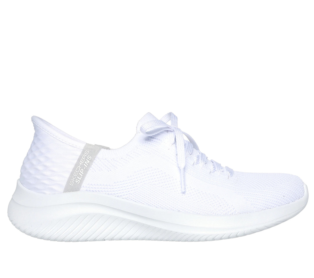 Women's Wide Fit Skechers 149710W Slip-ins Ultra Flex 3.0 Brilliant Trainers - White in White - Image 2