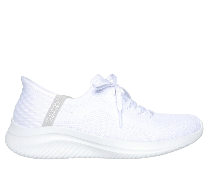 Women's Wide Fit Skechers 149710W Slip-ins Ultra Flex 3.0 Brilliant Trainers - White in White - Image 1