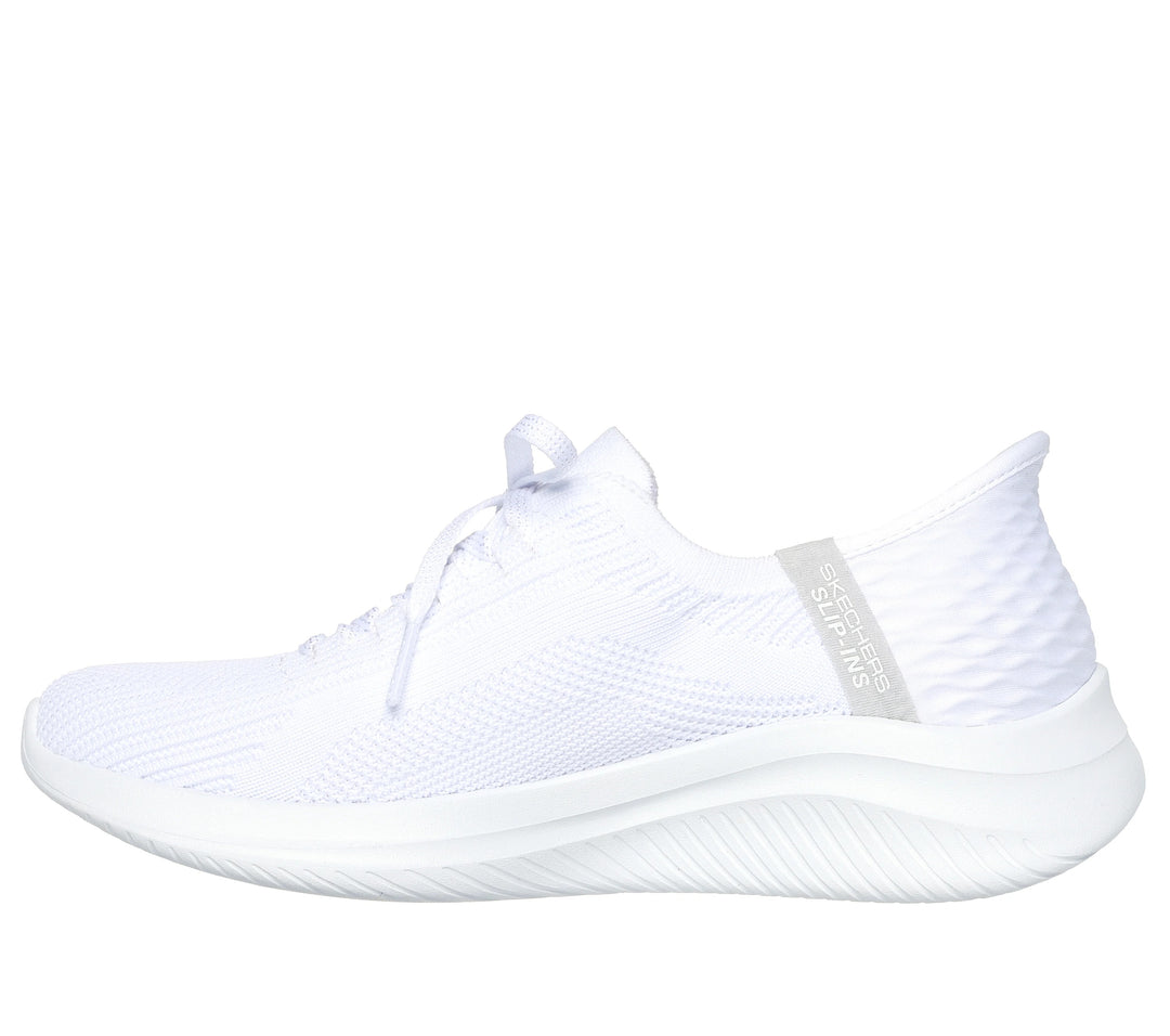 Women's Wide Fit Skechers 149710W Slip-ins Ultra Flex 3.0 Brilliant Trainers - White in White - Image 4