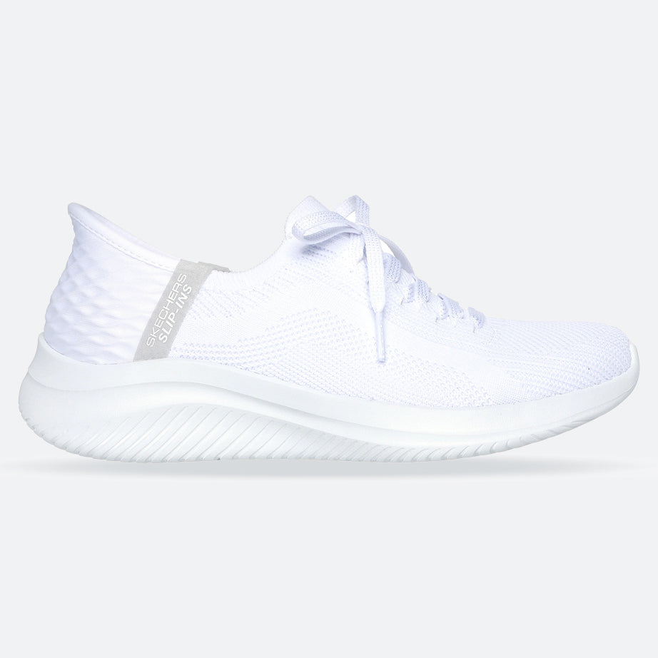 Women's Wide Fit Skechers 149710W Slip-ins Ultra Flex 3.0 Brilliant Trainers - White in White - Image 1