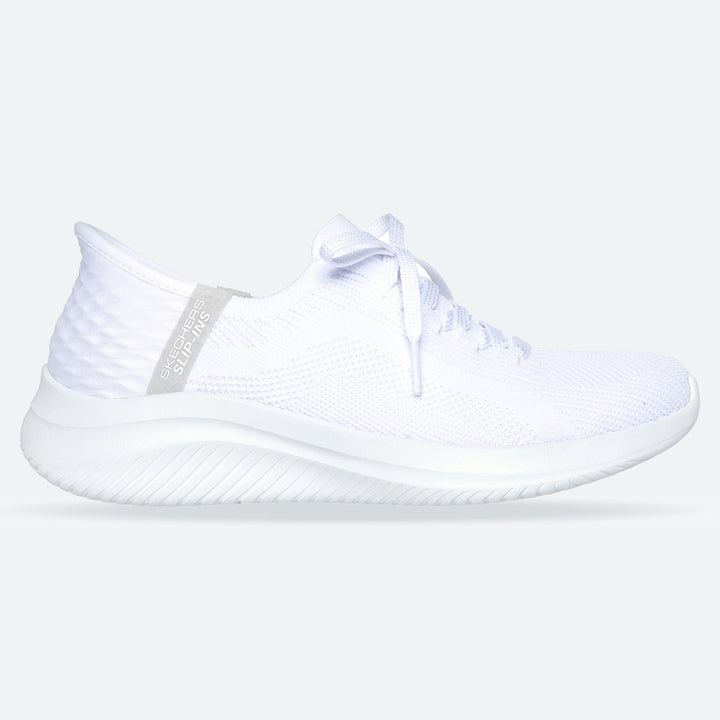 Women's Wide Fit Skechers 149710W Slip-ins Ultra Flex 3.0 Brilliant Trainers - White in White - Image 1