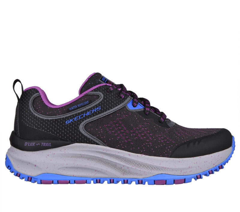 Women's Wide Fit Skechers Relaxed Fit 149842 D'lux Trail Round Trip Walking Trainers in Grey/Pink - Image 8