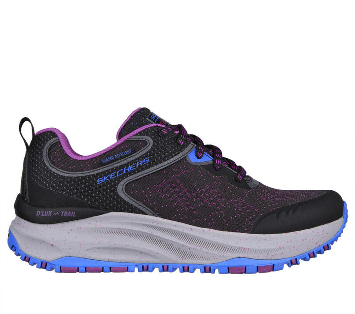 Women's Wide Fit Skechers Relaxed Fit 149842 D'lux Trail Round Trip Walking Trainers in Grey/Pink - Image 1