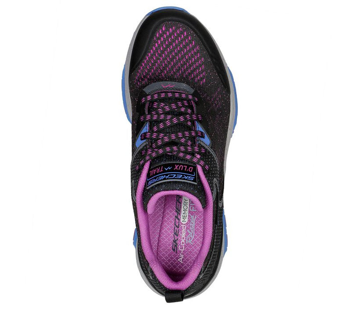 Women's Wide Fit Skechers Relaxed Fit 149842 D'lux Trail Round Trip Walking Trainers in Grey/Pink - Image 1