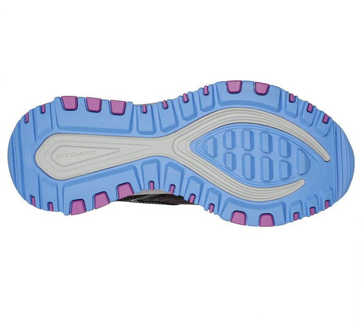 Women's Wide Fit Skechers Relaxed Fit 149842 D'lux Trail Round Trip Walking Trainers in Grey/Pink - Image 1