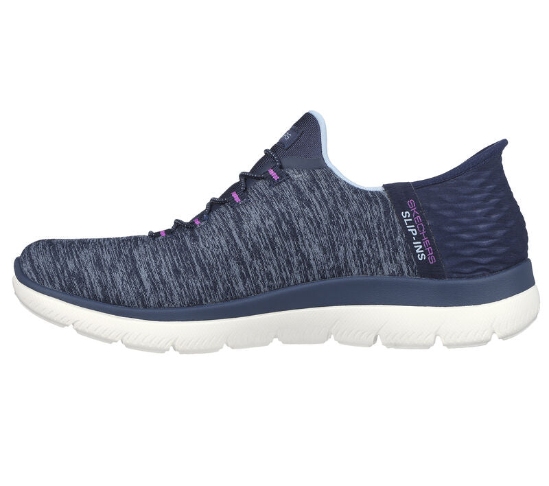 Women's Wide Fit Skechers 149937W Summits Dazzling Haze Vegan Trainers in Black/Multi - Image 10