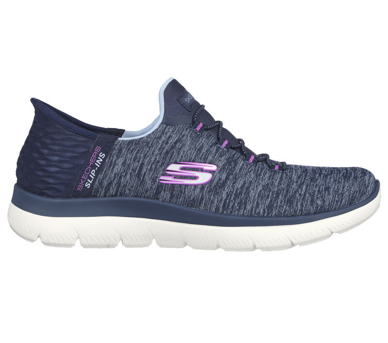 Women's Wide Fit Skechers 149937W Summits Dazzling Haze Vegan Trainers in Black/Multi - Image 9