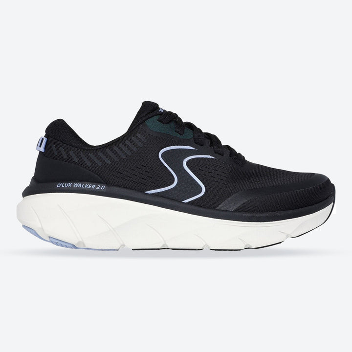 Women's Wide Fit Skechers 150007 D'lux Walker 2.0 Active Pace Trainers in Black/Lavender - Image 1
