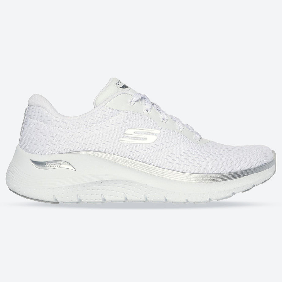 Women's Wide Fit Skechers Arch Fit 150067 2.0 Glow The Distance Trainers in Black/Rose Gold - Image 7