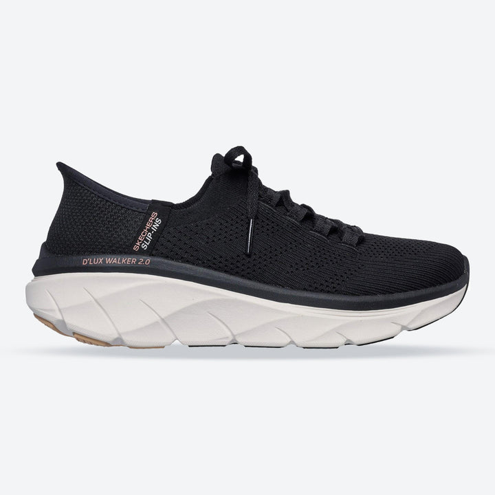 Women's Relaxed Fit Skechers 150105  Slip-ins Dlux Walker 2.0 Polyester Trainers in Black/Tan - Image 1