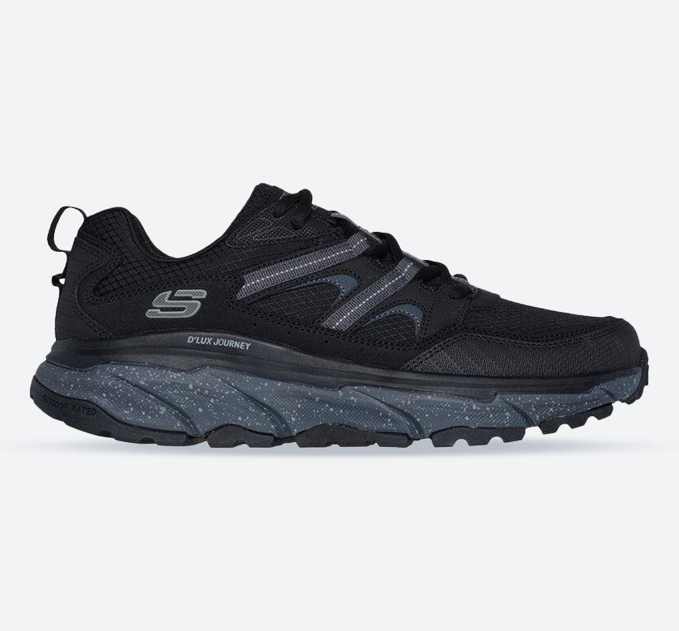 Men's Wide Fit Skechers 237192 Relaxed Fit D'lux Journey Trainers in Black/Charcoal - Image 1