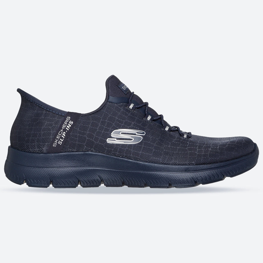 Women's Wide Fit Skechers 150128 Slip-ins Summits Classy Night Trainers in Dark Navy - Image 1