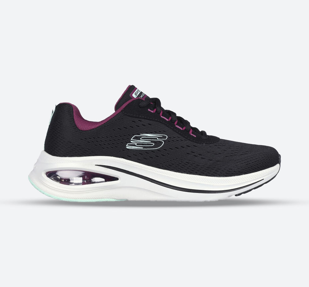 Women's Wide Fit Skechers 150131 Skech Air Meta - Aired Out Trainers in Charcoal/Multi - Image 1