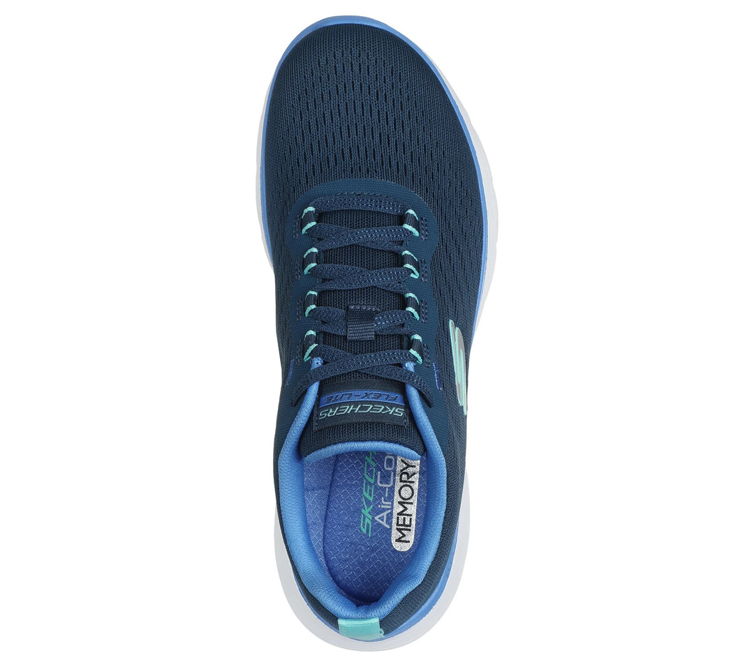 Women's Wide Fit Skechers 150201W Flex Appeal 5.0 New Path Trainers in Navy/Blue - Image 11