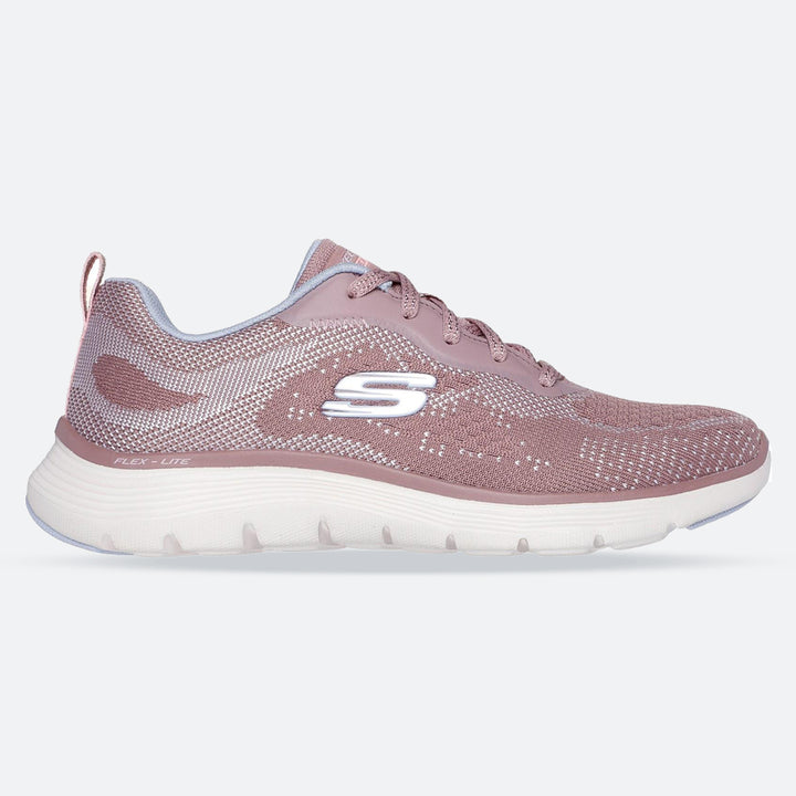 Women's Wide Fit Skechers 150210 Flex Appeal 5.0 Cruising Thru Trainers in Mauve/Light Blue - Image 1